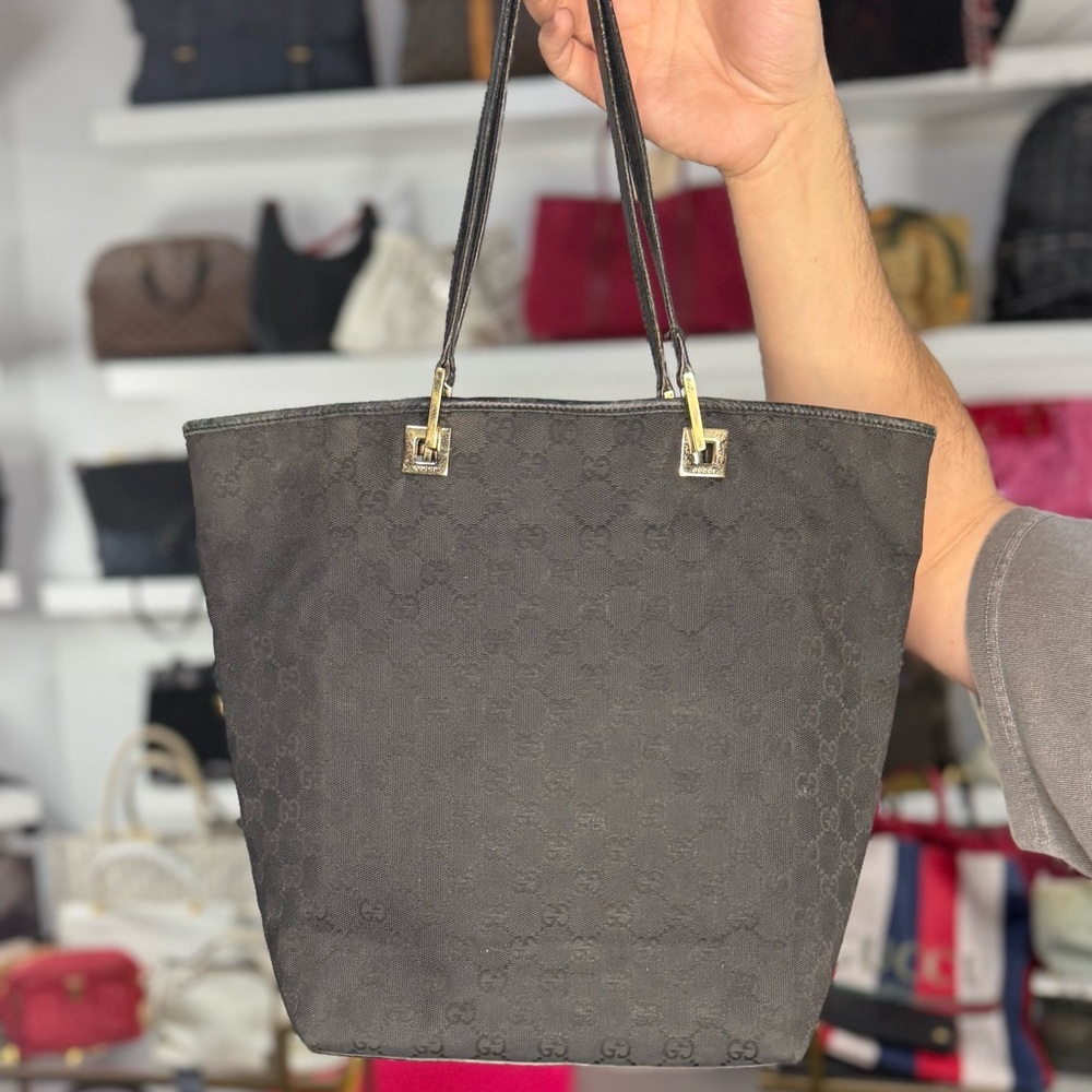 Gucci Black Monogram Tote